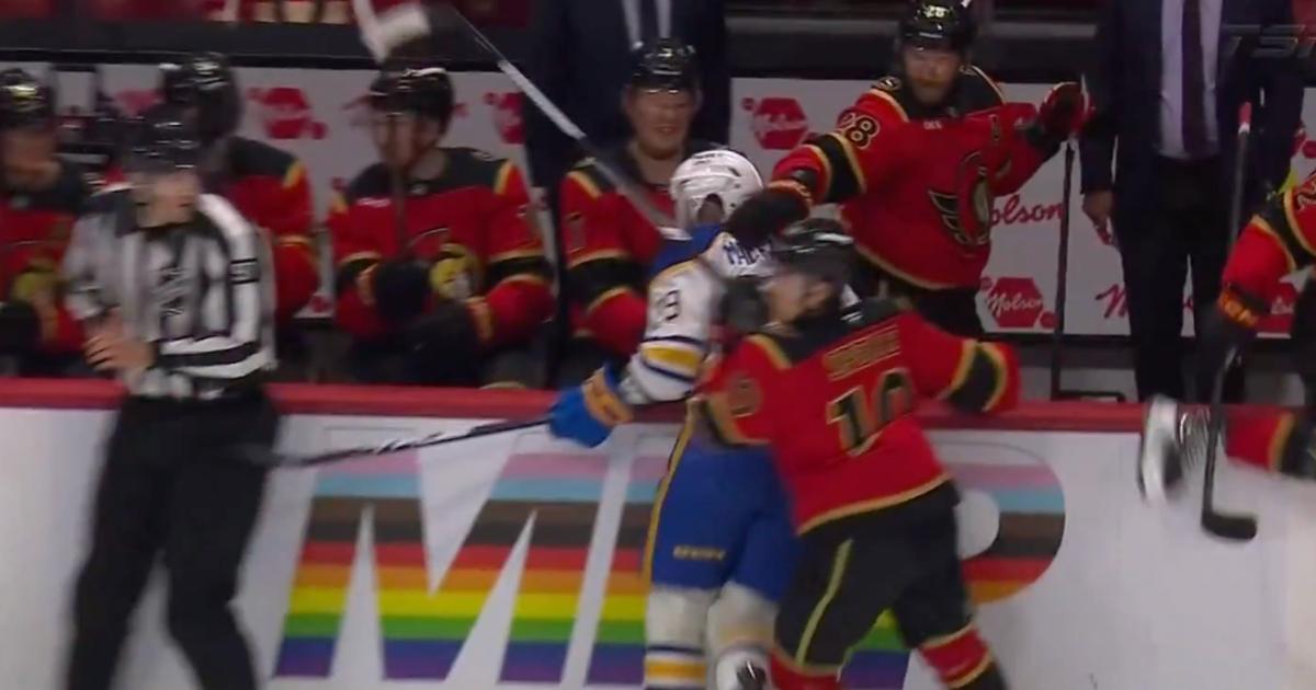 Brady Tkachuk' slash from the Senators' bench. 