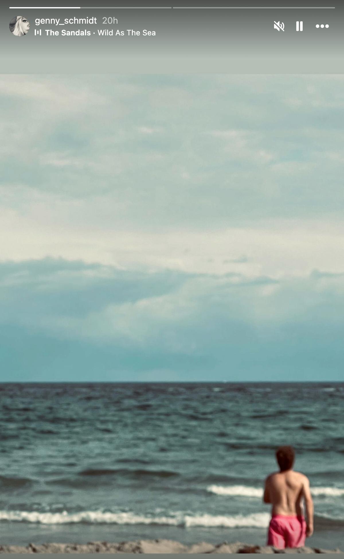 Pierre Bertrand sur la plage