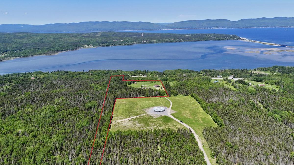 La propriété vue du ciel, entourée de verdure