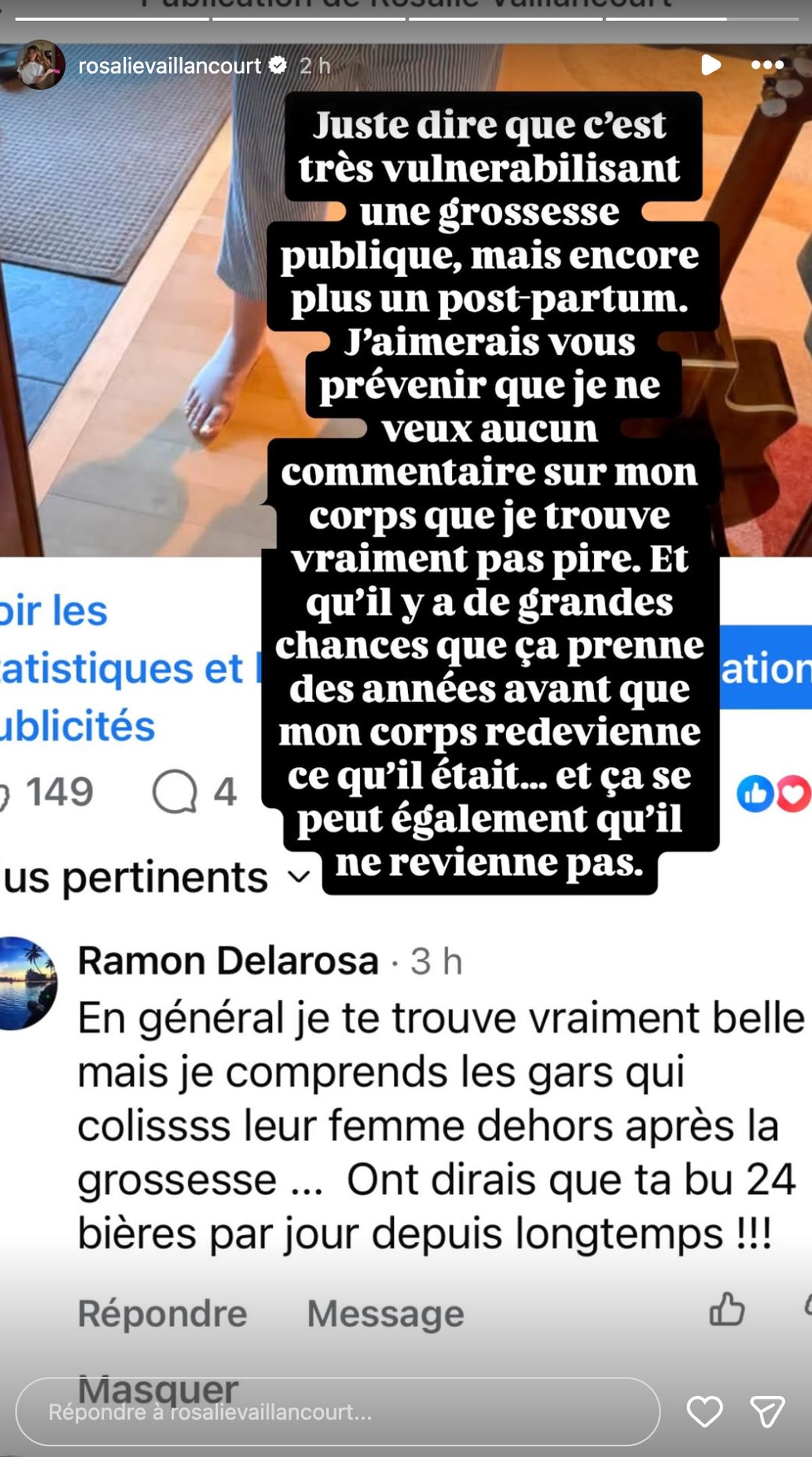 Rosalie Vaillancourt expose un commentaire dégradant