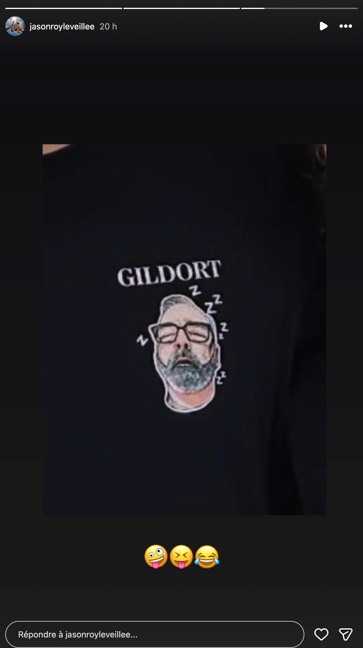 Jason Roy Léveillée partage le t-shirt Gildort