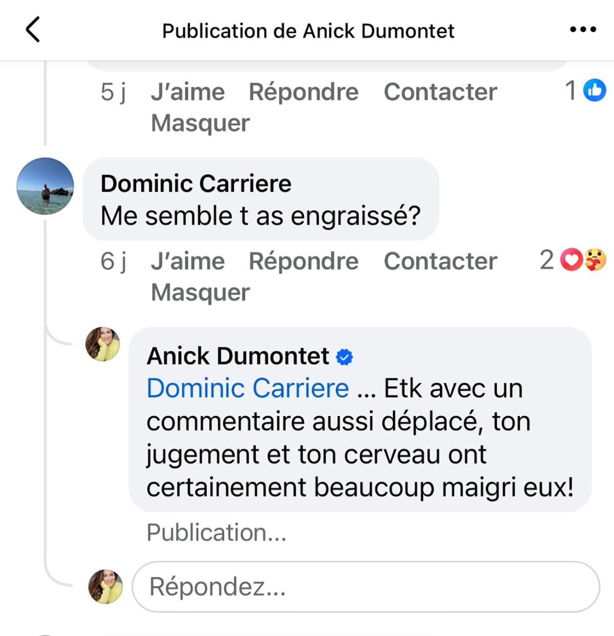 commentaire facebook