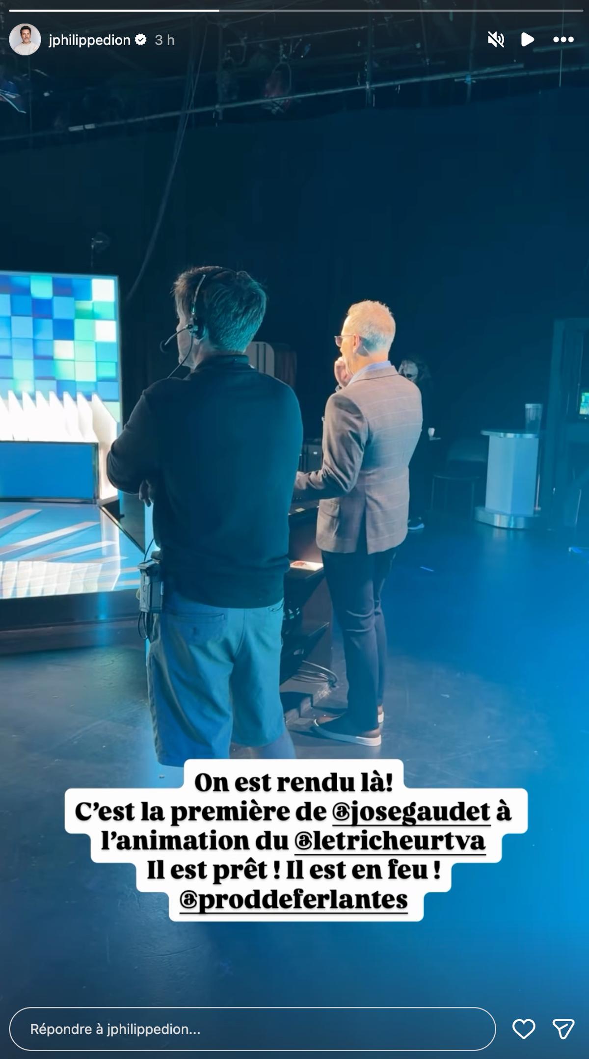 José Gaudet lors du tournage du Tricheur
