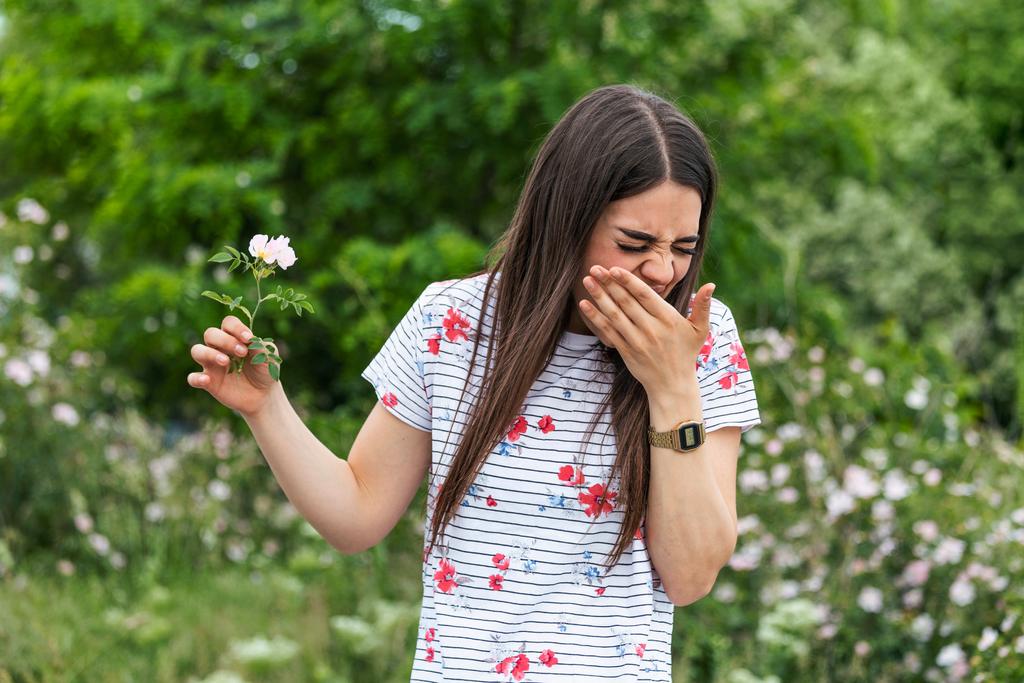 Personne souffrant d'allergies saisonnières