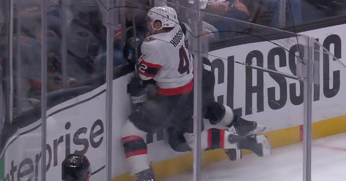 Hayden Hodgson's hit on Brandt Clarke. 