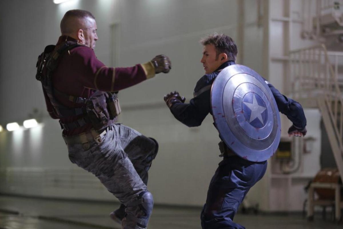 Georeges St-Pierre et Chris Evans dans Captain America: The Winter Soldier