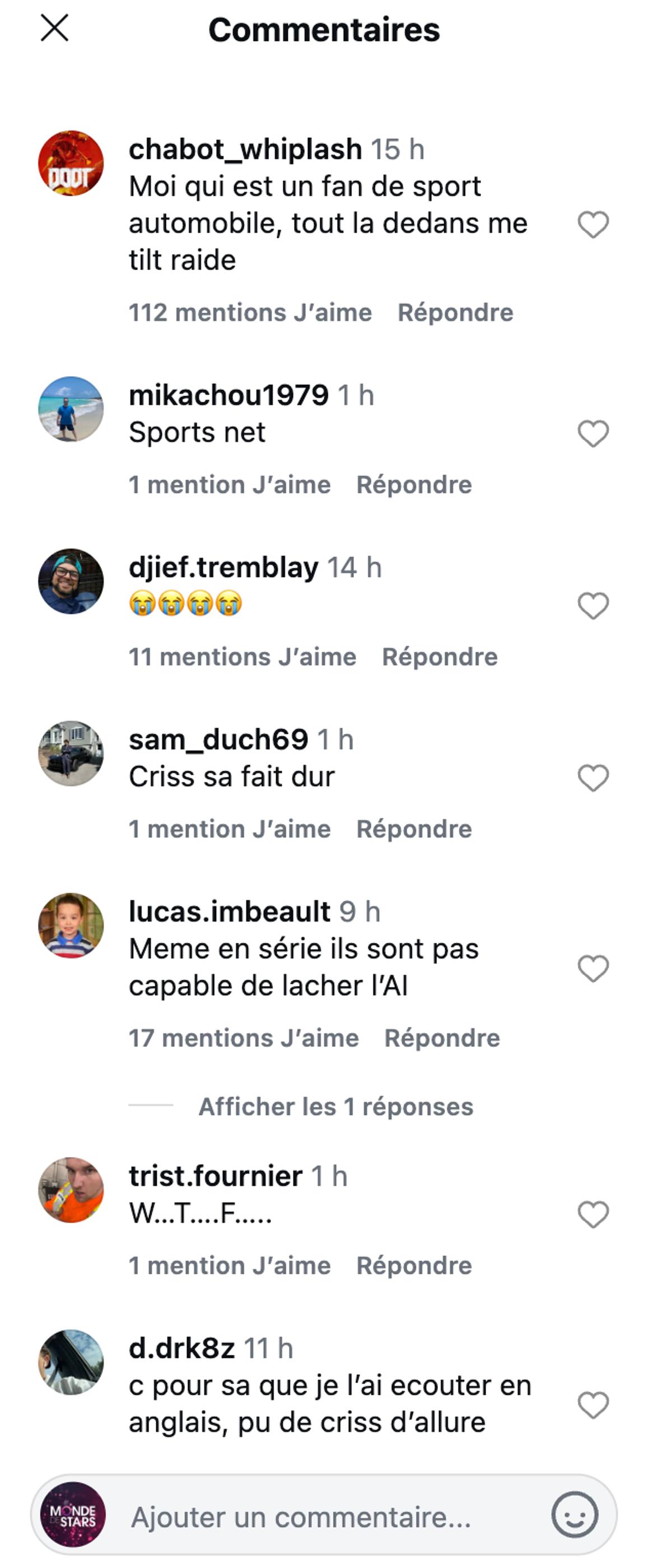 Commentaires sur l'IA de TVA Sports