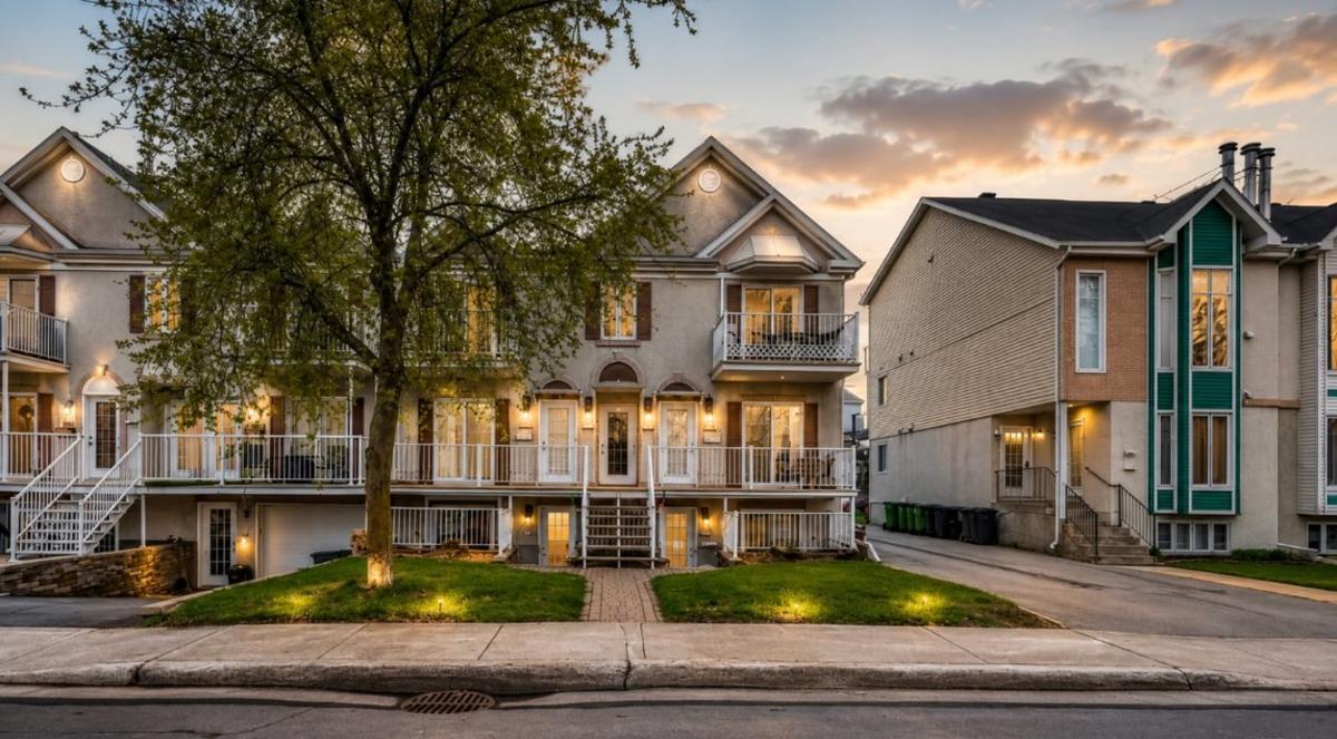 Façade du condo donnant sur le parc