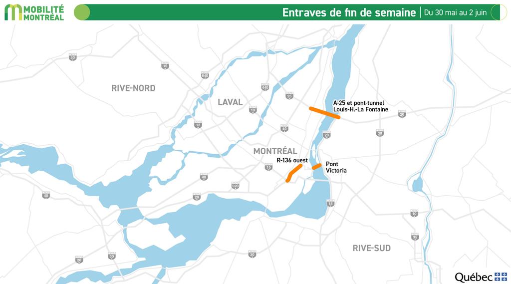 Entraves du 30 mai au 2 juin