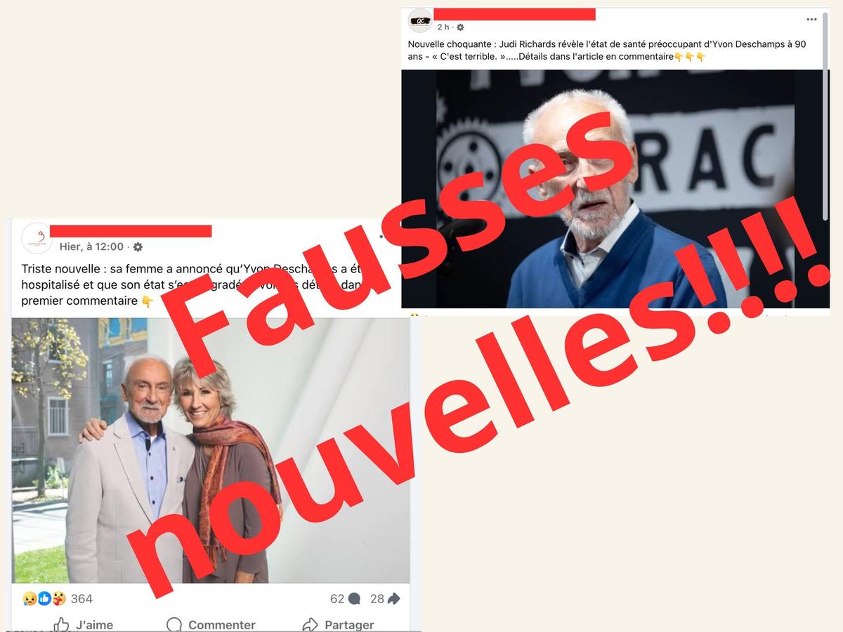 Fausses nouvelles concernant la santé d'Yvon Deschamps