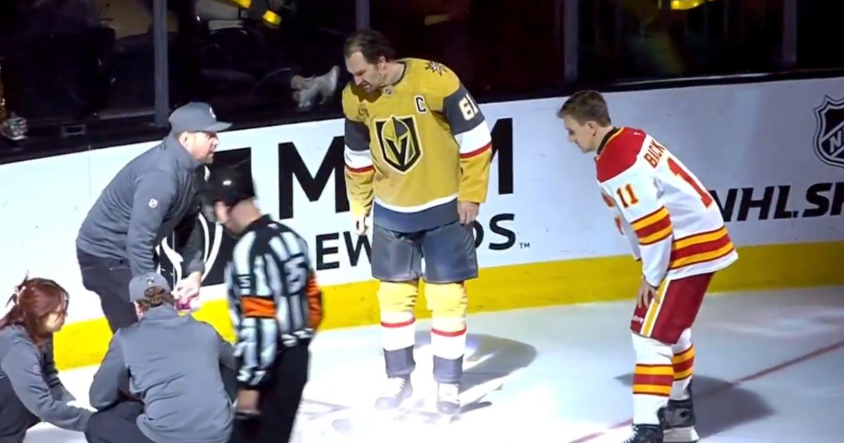 Mark Stone and Mikael Backlund checking out the ice in Vegas. 