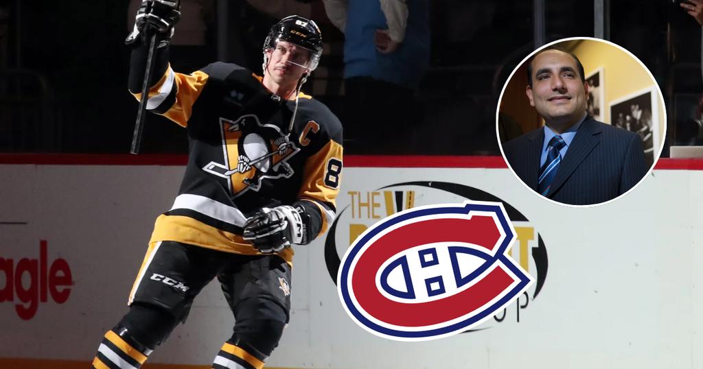 Sidney Crosby, David Ettedgui et le logo du CH