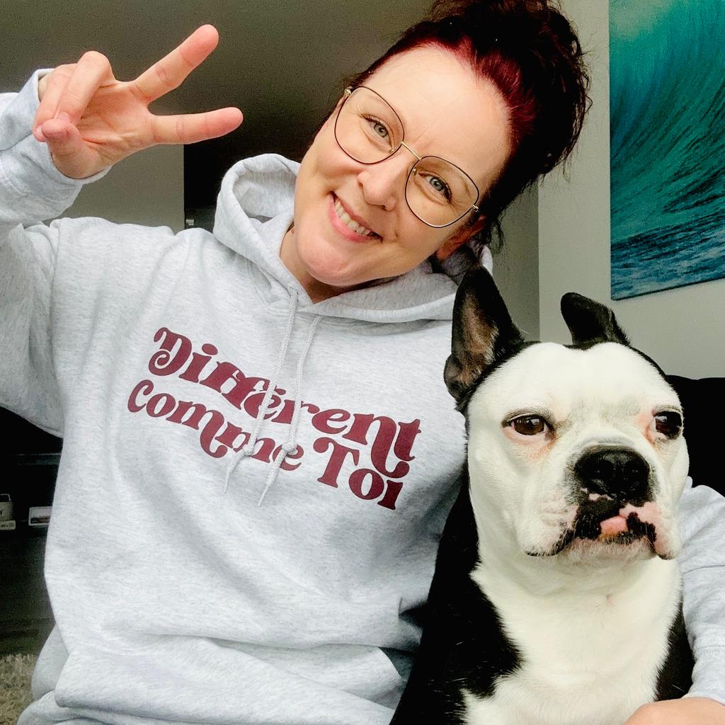 Geneviève Leclerc avec son chien