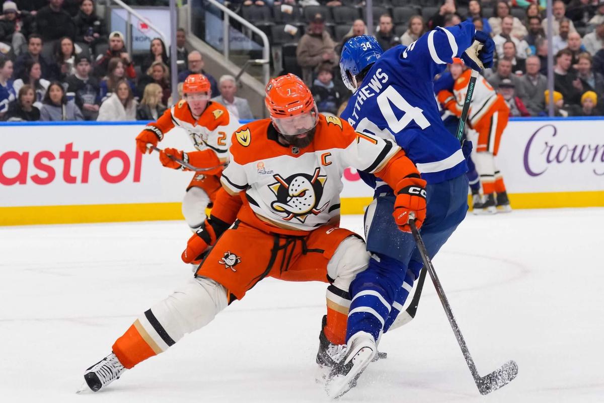 Radko Gudas' hit on Auston Matthews (Chris Tanouye / Getty Images)