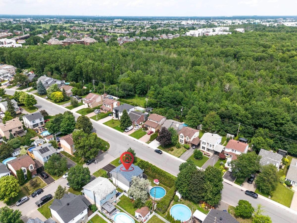 Vue aérienne de l'environnement résidentiel