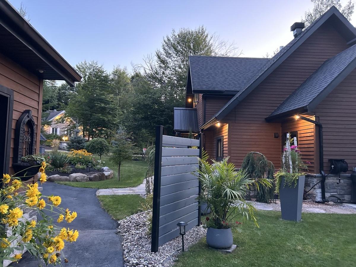 Vue extérieure arrière et environnement boisé