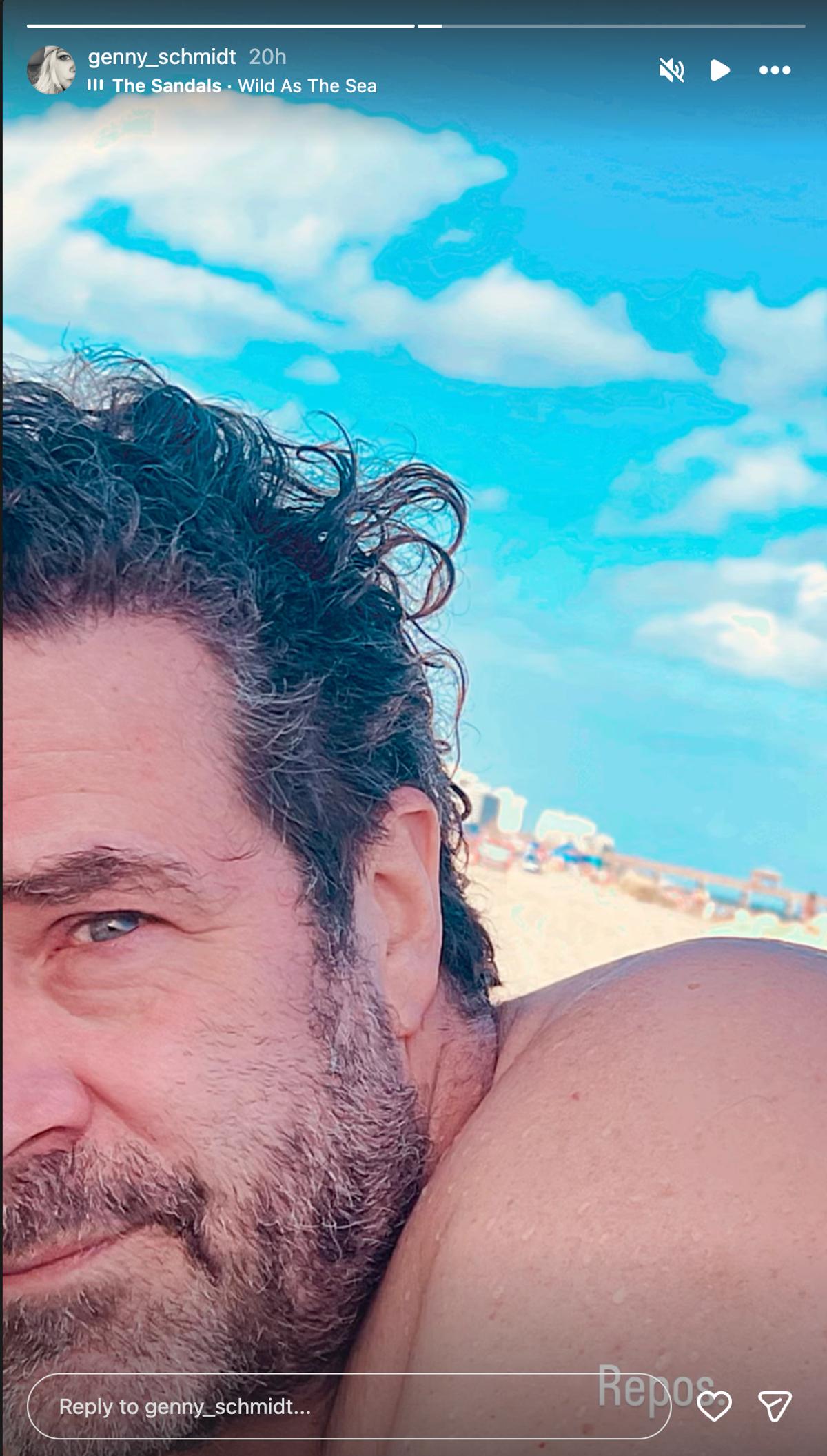 Pierre Bertrand sur la plage
