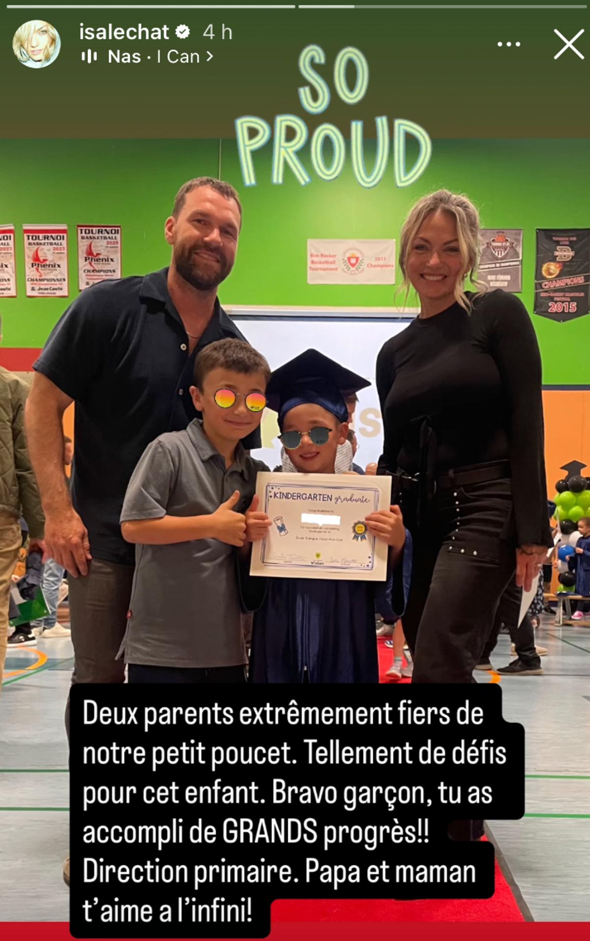 Isabelle Desjardins, David Desharnais et leurs deux fils