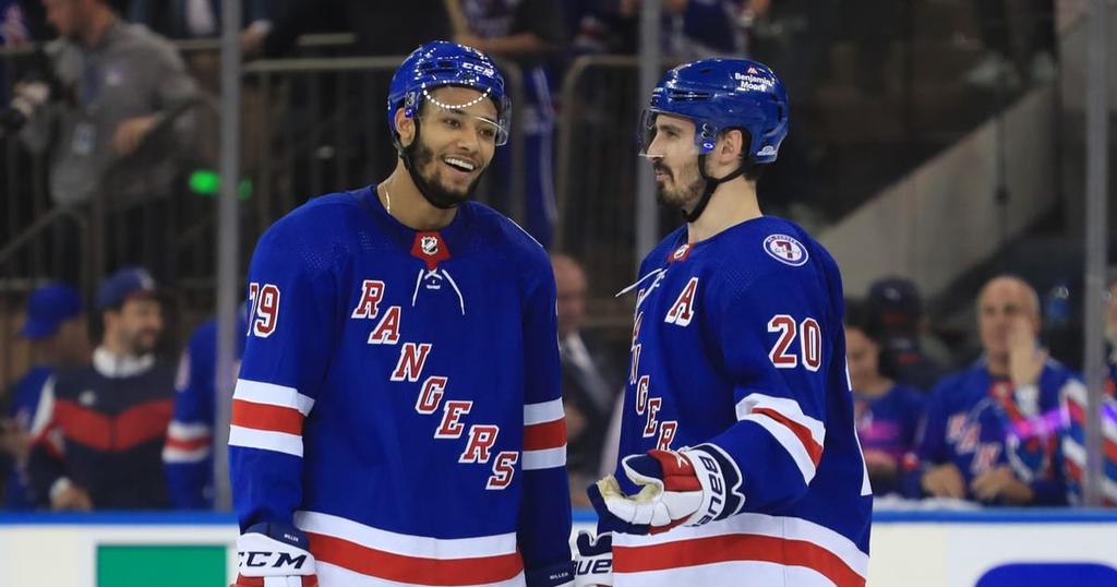 K'Andre Miller et Chris Kreider NYR