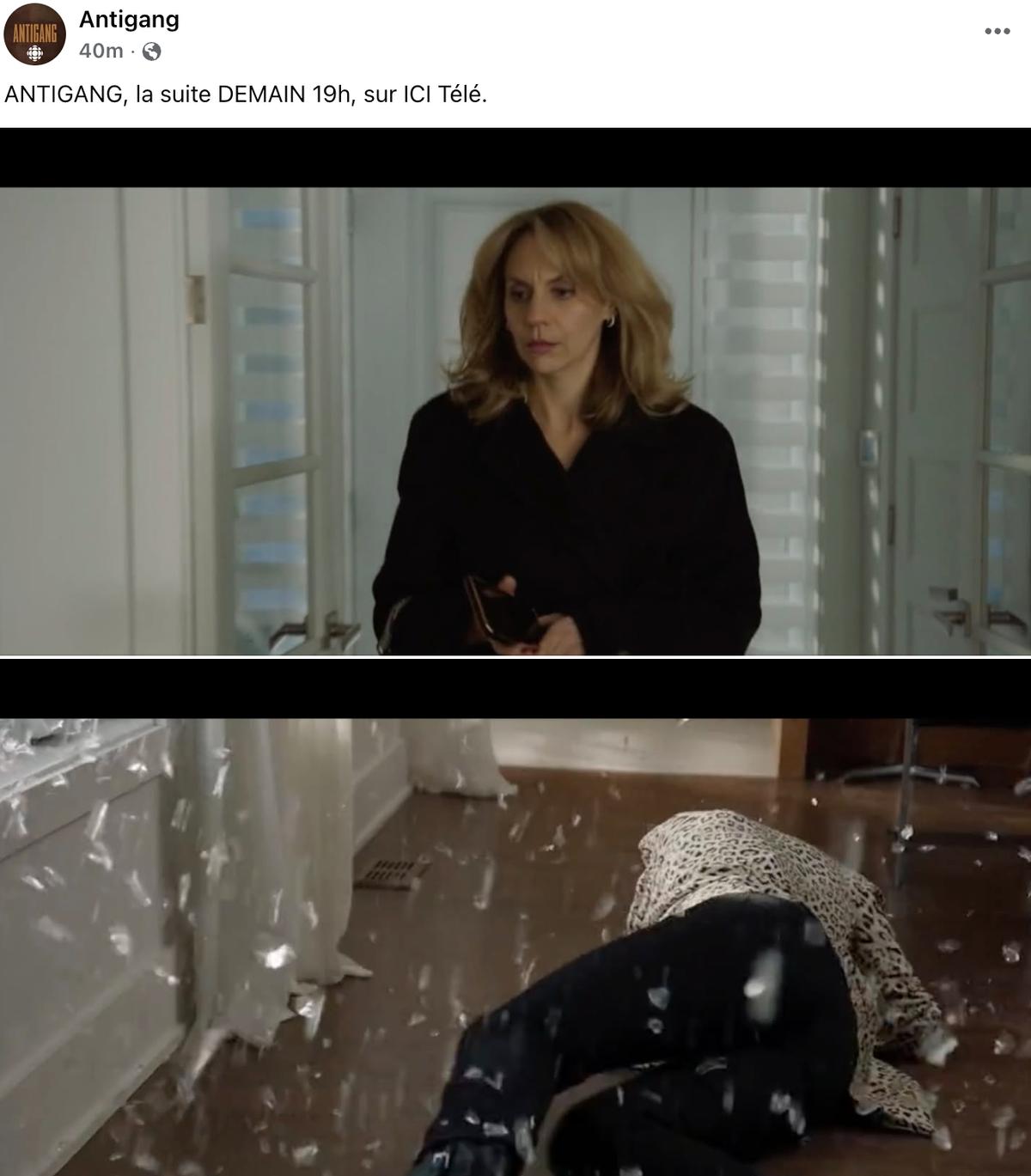 Capture d'écran de la page Facebook d'Antigang