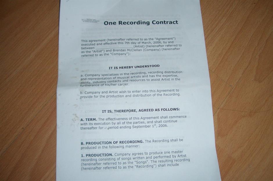 Contrat d’enregistrement