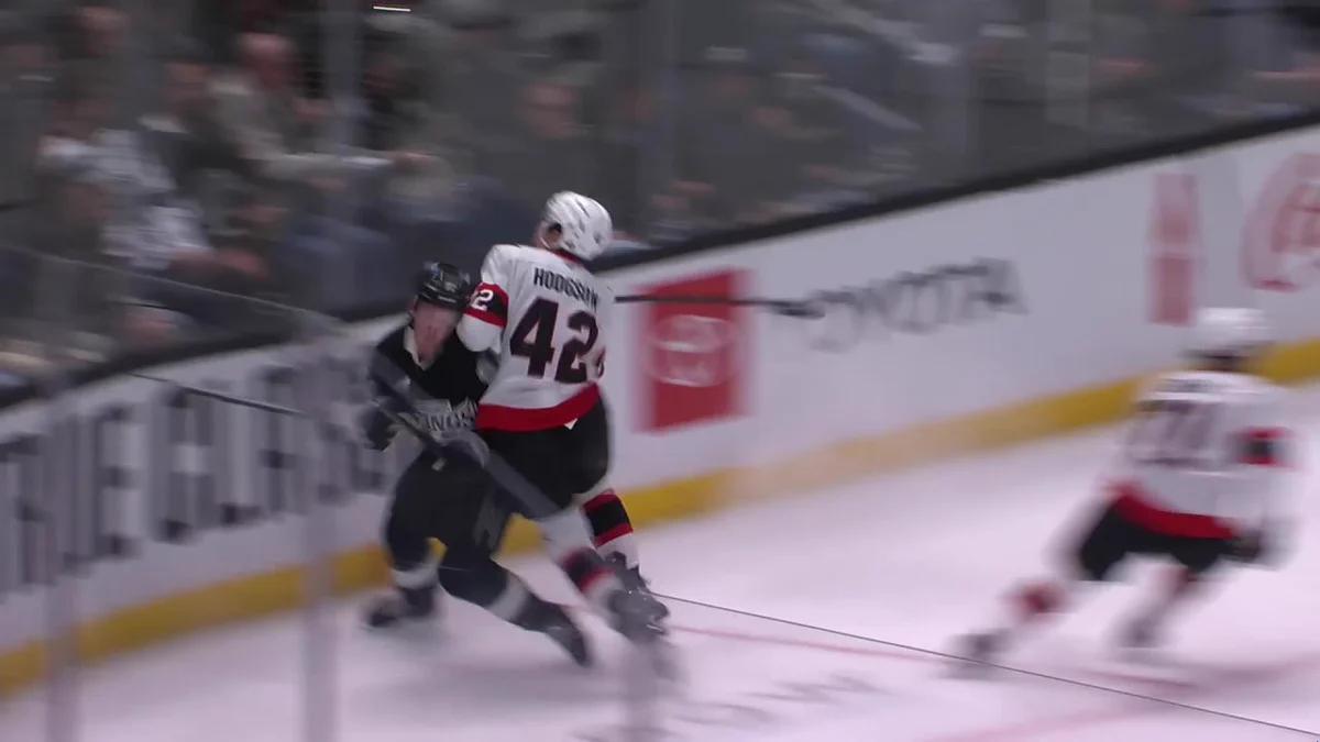 Hayden Hodgson's hit on Brandt Clarke. 