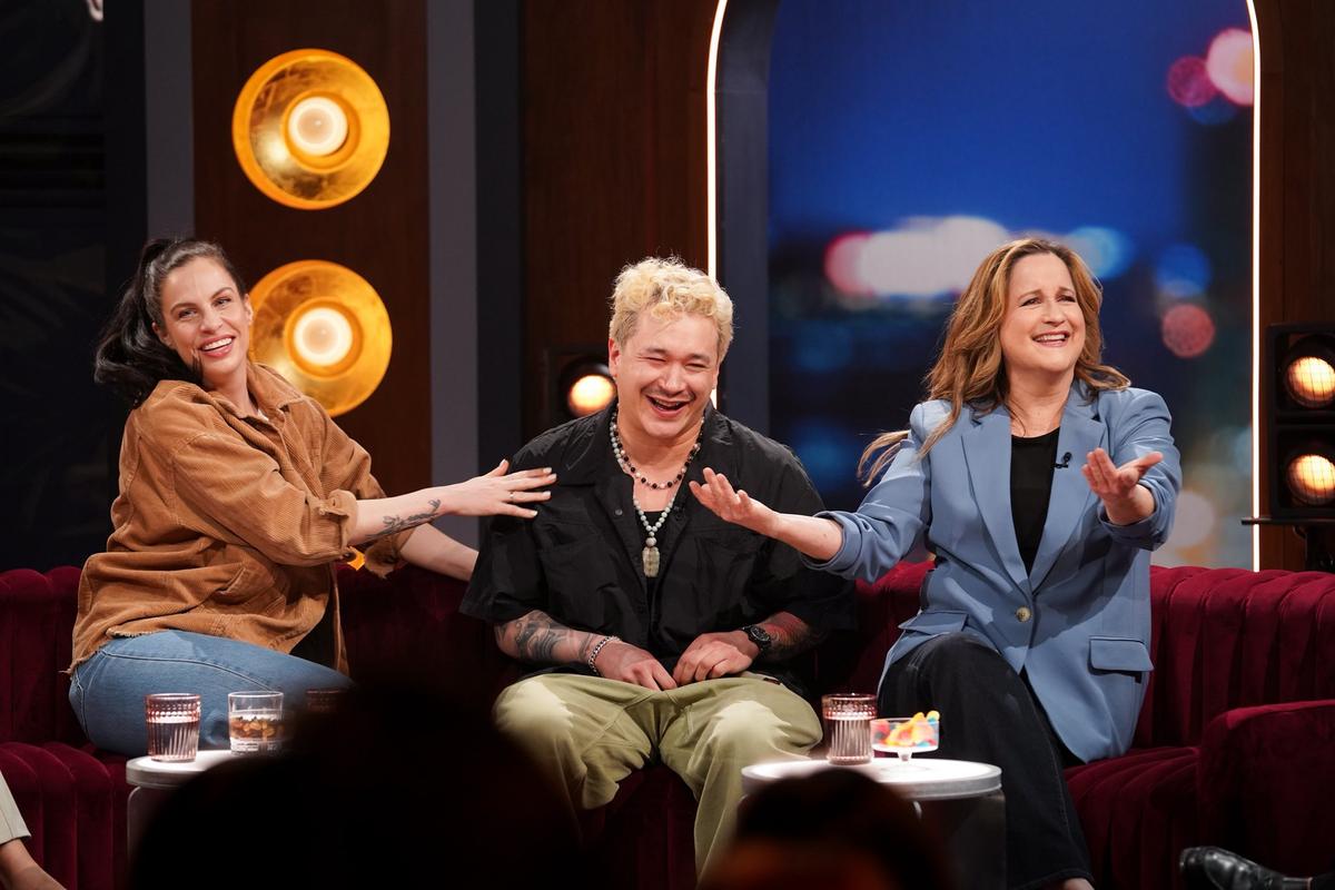 Marie-Lyne Joncas, Thierry-Tri Du-Boisclair et Élyse Marquis à Bonsoir Bonsoir